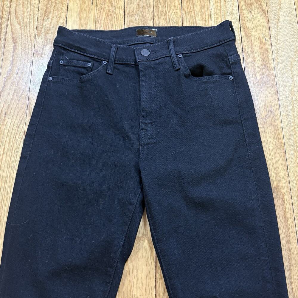 Mother Jeans Womens 27 Black The Weekender Nighty Night Flare Stretch Denim - Picture 2 of 11